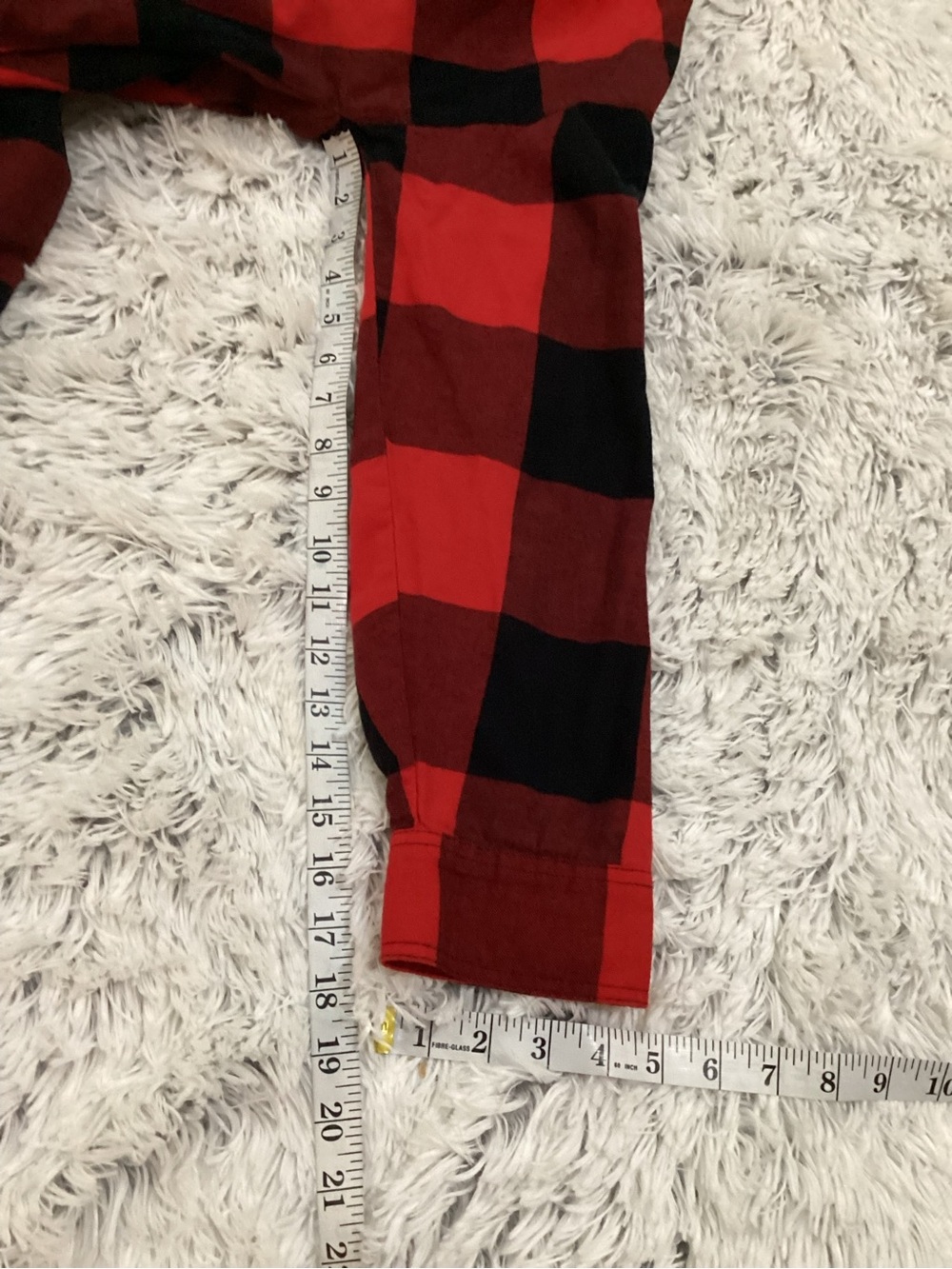 Old Navy Red & Black Buffalo Plaid Boyfriend Shirt XL Oversized Flannel - Picture 8 of 11
